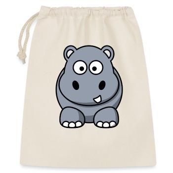 Nilpferd - Geschenkbeutel aus Baumwolle (40 x 50 cm) - Natur - Vorne