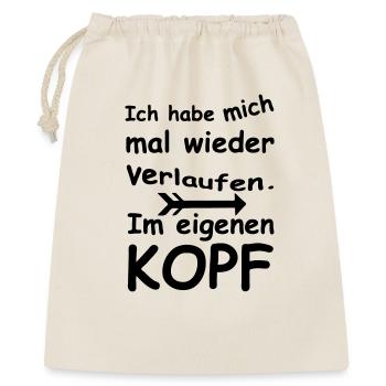 Im Kopf verlaufen - Chaos, Chaot, Fun, Geschenk - Geschenkbeutel aus Baumwolle (40 x 50 cm) - Natur - Vorne