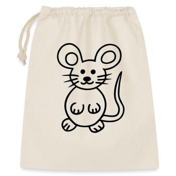 Maus, Mausi - Geschenkbeutel aus Baumwolle (40 x 50 cm) - Natur - Vorne