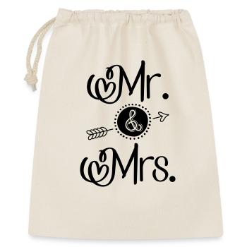 Mr. and Mrs. - Geschenkbeutel aus Baumwolle (40 x 50 cm) - Natur - Vorne