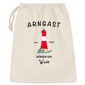 Leuchtturm Arngast, Wilhelmshaven, Ostfriesland - Geschenkbeutel aus Baumwolle (40 x 50 cm) - Natur - Vorne