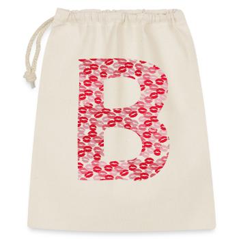 Lettre B - t-shirt bisous - Sac cadeau 40 x 50 cm - nature - Devant