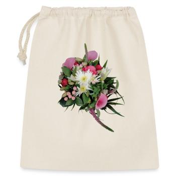 Blumenstrauß – Pastellträume - Geschenkbeutel aus Baumwolle (40 x 50 cm) - Natur - Vorne