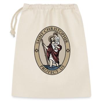 Heiliger Christophorus, Träger Christi - Geschenkbeutel aus Baumwolle (40 x 50 cm) - Natur - Vorne