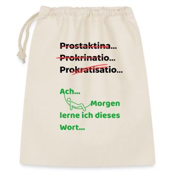 Prokrastination lustiger Spruch Hängematte - Geschenkbeutel aus Baumwolle (40 x 50 cm) - Natur - Vorne
