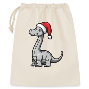 Dinosaurier brontosaurus Weihnachten - Geschenkbeutel aus Baumwolle (40 x 50 cm) - Natur - Vorne