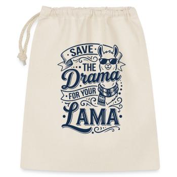 Drama sparen Lama Spruch - Geschenkbeutel aus Baumwolle (40 x 50 cm) - Natur - Vorne