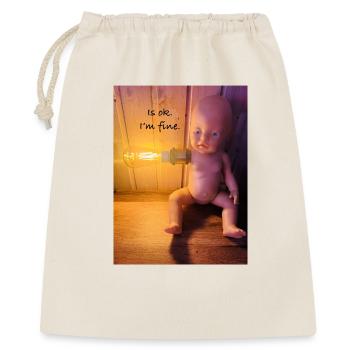 LichtDoll Kunst Is ok Im Fine - Geschenkbeutel aus Baumwolle (40 x 50 cm) - Natur - Vorne