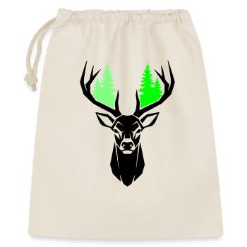 Sapins de tête de cerf Vert naturel - Sac cadeau 40 x 50 cm - nature - Devant
