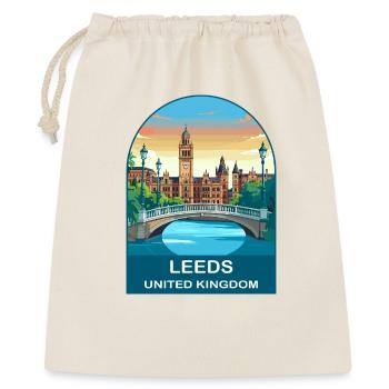 Leeds Skyline UK Yorkshire Reiseillustration - Geschenkbeutel aus Baumwolle (40 x 50 cm) - Natur - Vorne