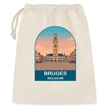 Art d’affiches de voyage vintage à Bruges en Belgique - Sac cadeau 40 x 50 cm - nature - Devant
