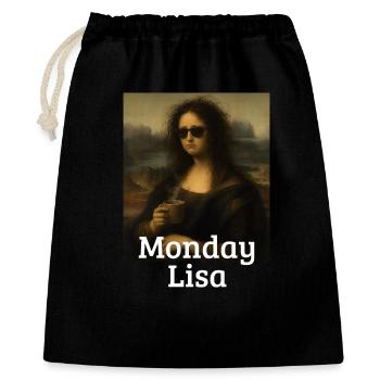 Monday Lisa Leonardo Da Vinci Funny Mona Lisa - Gift Bag 40 x 50 cm - black - Front