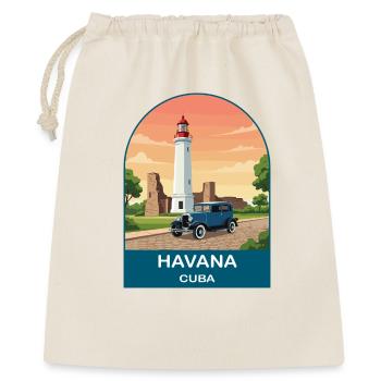 Affiche de voyage de voitures anciennes de La Havane, Cuba, - Sac cadeau 40 x 50 cm - nature - Devant