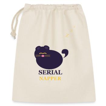 Serien-Napper-Katze - Geschenkbeutel aus Baumwolle (40 x 50 cm) - Natur - Vorne