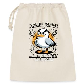 Lustiger Spruch Arbeit Büro Job Möwe - Geschenkbeutel aus Baumwolle (40 x 50 cm) - Natur - Vorne