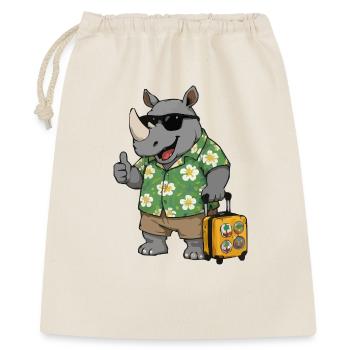 Hawaiian Rhino mit Koffer - Geschenkbeutel aus Baumwolle (40 x 50 cm) - Natur - Vorne
