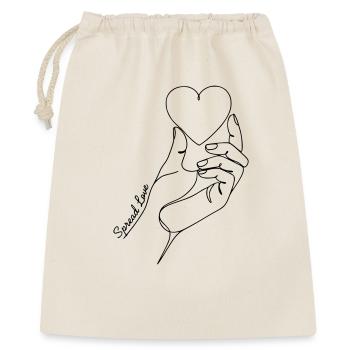 Spread Love Dessin minimaliste en lignes de cœur - Sac cadeau 40 x 50 cm - nature - Devant
