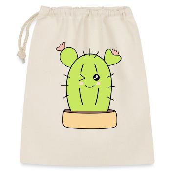 T-shirt Cactus Kawaii Cadeau Noël - Sac cadeau 40 x 50 cm - nature - Devant