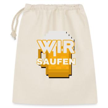 Wir Saufen Pixel Bier Motiv - Geschenkbeutel aus Baumwolle (40 x 50 cm) - Natur - Vorne
