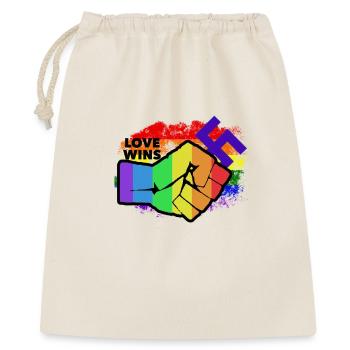 Pas de racisme - L’amour gagne - Egalité - Sac cadeau 40 x 50 cm - nature - Devant