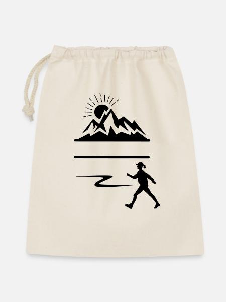 Wandererin Berge Banner - Geschenkbeutel aus Baumwolle (40 x 50 cm) - Natur