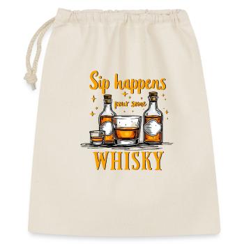 NIPPEN PASSIERT, SCHLUCKEN SIE WHISKY EIN, WHISKEY - Geschenkbeutel aus Baumwolle (40 x 50 cm) - Natur - Vorne