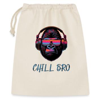 CHILL BRO - Cooler Affe mit Sonnenbrille Kopfhörer - Geschenkbeutel aus Baumwolle (40 x 50 cm) - Natur - Vorne