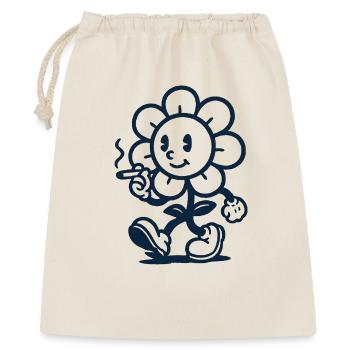 Mascotte florale rétro avec dessin de cigarette - Sac cadeau 40 x 50 cm - nature - Devant