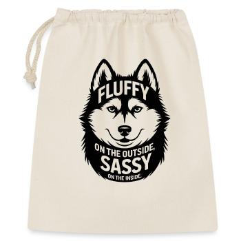 Husky Fluffy Sassy Funny Dog  - Gift Bag 40 x 50 cm - nature - Front