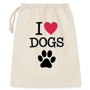 J’aime les chiens Citation pour le propriétaire du chien - Sac cadeau 40 x 50 cm - nature - Devant
