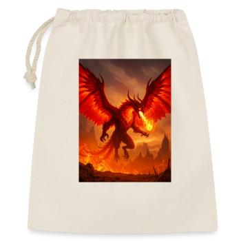 Monstrous Phoenix, fiery bird-demon with molten ey - Gift Bag 40 x 50 cm - nature - Front