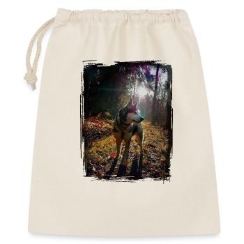 Husky au coucher du soleil dans la forêt - Sac cadeau 40 x 50 cm - nature - Devant