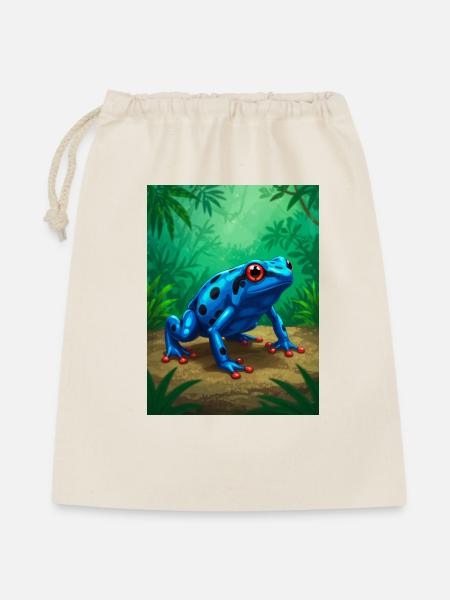 Pfeilgiftfrosch – tödliches Gift im Regenwald - Geschenkbeutel aus Baumwolle (40 x 50 cm) - Natur