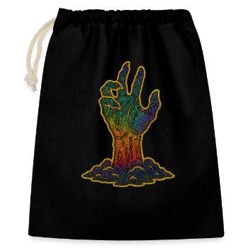 Regenbogenhand Halloween - Geschenkbeutel aus Baumwolle (40 x 50 cm) - Schwarz - Vorne