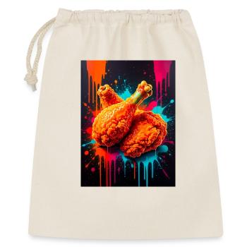 Goldenes Brathähnchen, das durch die Wellen bricht - Geschenkbeutel aus Baumwolle (40 x 50 cm) - Natur - Vorne