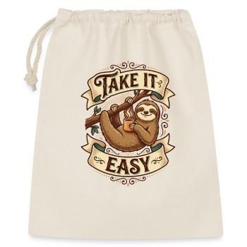 Take It Easy Sloth Motif - Gift Bag 40 x 50 cm - nature - Front