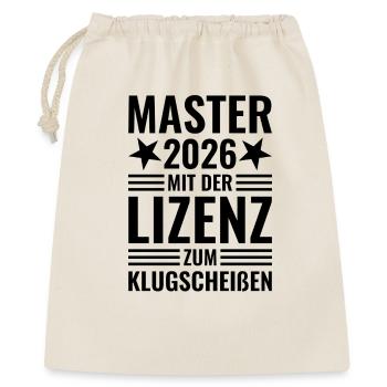 Master 2026 mit der Lizenz zum Klugscheißen - Geschenkbeutel aus Baumwolle (40 x 50 cm) - Natur - Vorne
