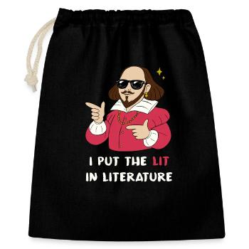I put the lit in literature - Gift Bag 40 x 50 cm - black - Front