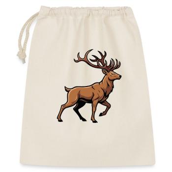 Wildhirsch-Natur-Rassenwald - Geschenkbeutel aus Baumwolle (40 x 50 cm) - Natur - Vorne