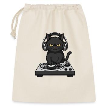 Turntable Cat Cat DJ Vinyl - Gift Bag 40 x 50 cm - nature - Front