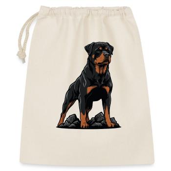 Rottweiler Dog on Rock Black Guardian Portrait - Gift Bag 40 x 50 cm - nature - Front