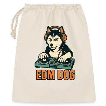 EDM Dog : DJ husky à la console de mixage dans un style rétro - Sac cadeau 40 x 50 cm - nature - Devant