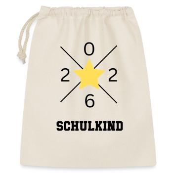 Schulkind 2026 - Geschenkbeutel aus Baumwolle (40 x 50 cm) - Natur - Vorne