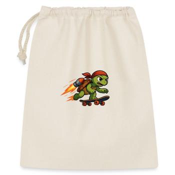 Tortue fusée sur skateboard - Sac cadeau 40 x 50 cm - nature - Devant