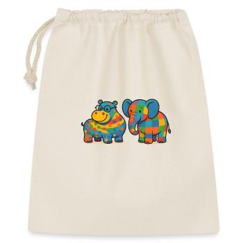 Colorful Elephant Hippopotamus Pets - Gift Bag 40 x 50 cm - nature - Front