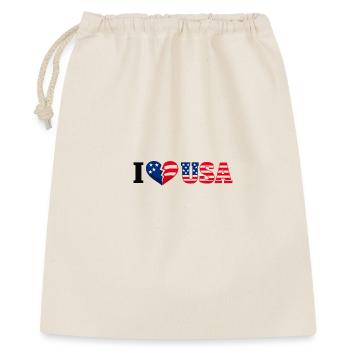I cœur USA Drapeau Étoilé motif - Sac cadeau 40 x 50 cm - nature - Devant