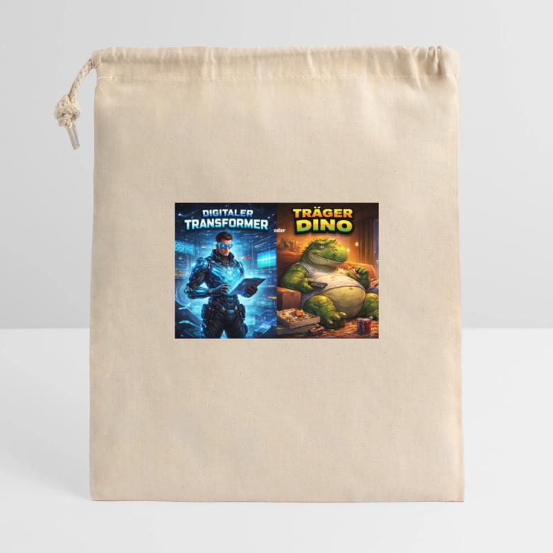Digitaler Tech-Kämpfer oder träger Dino Geschenkbeutel aus Baumwolle (40 x 50 cm)