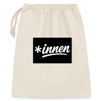 *innen Stil Logo - Geschenkbeutel aus Baumwolle (40 x 50 cm) - Natur - Vorne