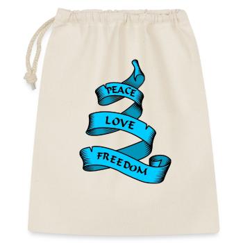 Paix amour liberté bleu - Sac cadeau 40 x 50 cm - nature - Devant