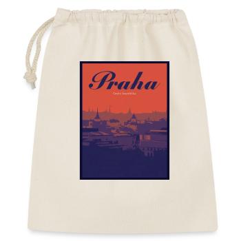 Praha Farbverlauf Stadtlandschaft - Geschenkbeutel aus Baumwolle (40 x 50 cm) - Natur - Vorne